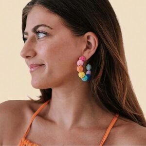 ✨SHAY RAE BOUTIQUE✨ NEW Rainbow Twine Bohemian Beachy Ball Hoops